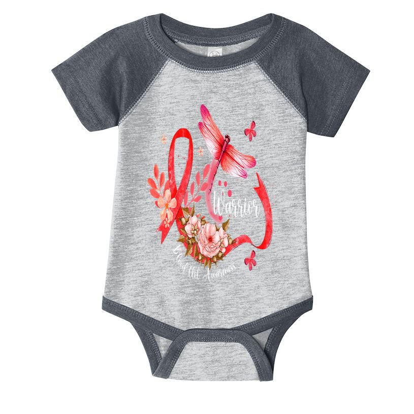 Warrior Dragonfly Red Ribbon Blood Clot Awareness Infant Baby Jersey Bodysuit