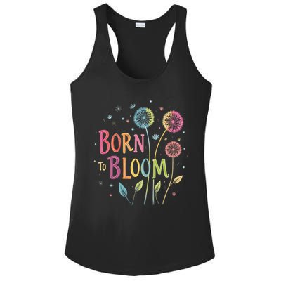 Wildflower Dandelion Rainbow Born Bloom Dandelion Flowers  Ladies PosiCharge Competitor Racerback Tank