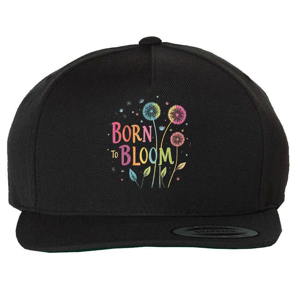 Wildflower Dandelion Rainbow Born Bloom Dandelion Flowers  Wool Snapback Cap