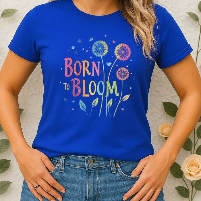Wildflower Dandelion Rainbow Born Bloom Dandelion Flowers  Womens T-Shirt