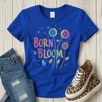 Wildflower Dandelion Rainbow Born Bloom Dandelion Flowers  Womens T-Shirt