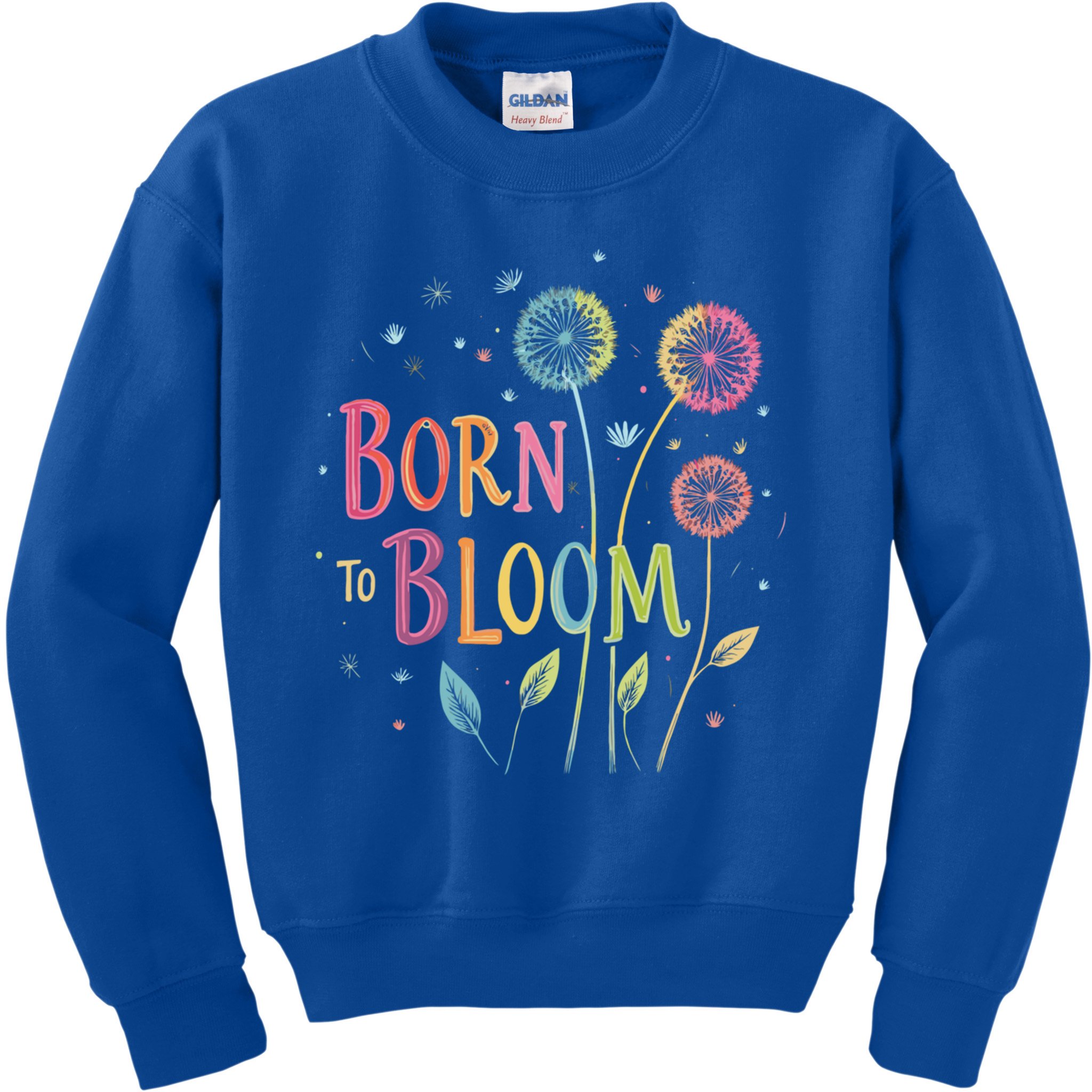 Wildflower Dandelion Rainbow Born Bloom Dandelion Flowers  Kids Sweatshirt