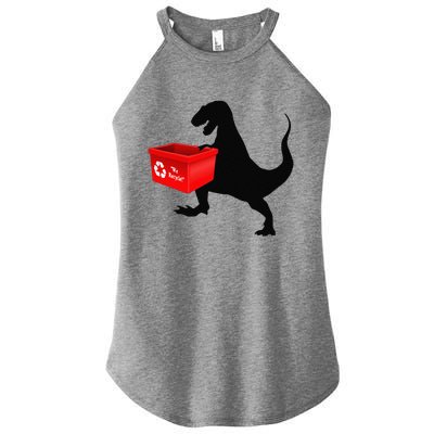 Womens Dinosaur Recycling Funny Earth Day Women's Perfect Tri Rocker Tank