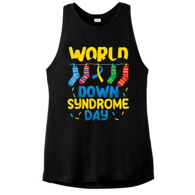 World Down Syndrome Day Awareness Socks  Wo kid Ladies PosiCharge Tri-Blend Wicking Tank