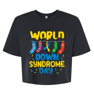 World Down Syndrome Day Awareness Socks  Wo kid Bella+Canvas Jersey Crop Tee