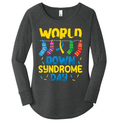 World Down Syndrome Day Awareness Socks  Wo kid Women's Perfect Tri Tunic Long Sleeve Shirt