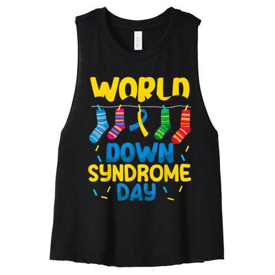 World Down Syndrome Day Awareness Socks  Wo kid Women's Racerback Cropped Tank