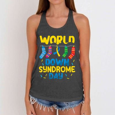 World Down Syndrome Day Awareness Socks  Wo kid Women's Knotted Racerback Tank