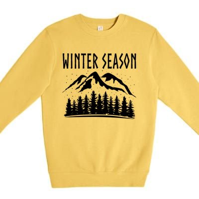 Winter Days Snowflakes Landscape Nature Funny Gift Premium Crewneck Sweatshirt