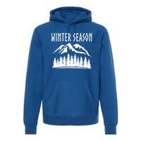 Winter Days Snowflakes Landscape Nature Funny Gift Premium Hoodie