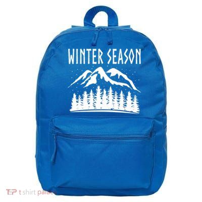 Winter Days Snowflakes Landscape Nature Funny Gift 16 in Basic Backpack