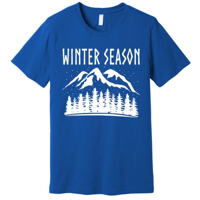 Winter Days Snowflakes Landscape Nature Funny Gift Premium T-Shirt