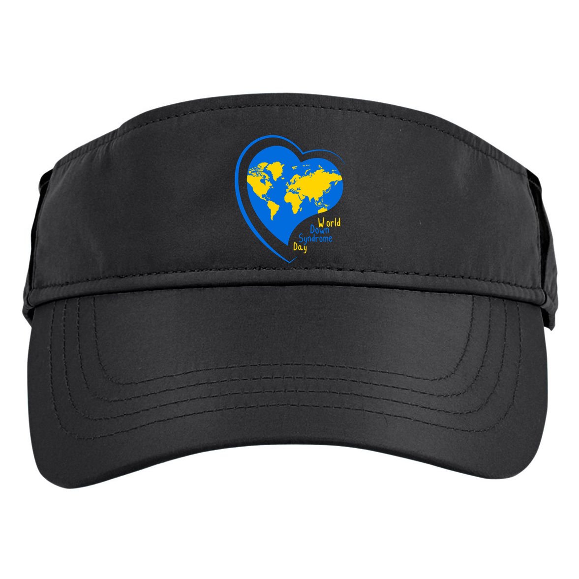 World Down Syndrome Day Heart Earth Adult Drive Performance Visor