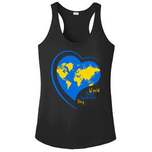 World Down Syndrome Day Heart Earth Ladies PosiCharge Competitor Racerback Tank