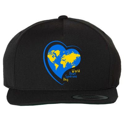World Down Syndrome Day Heart Earth Wool Snapback Cap