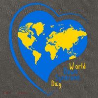 World Down Syndrome Day Heart Earth Cotton Canvas Backpack