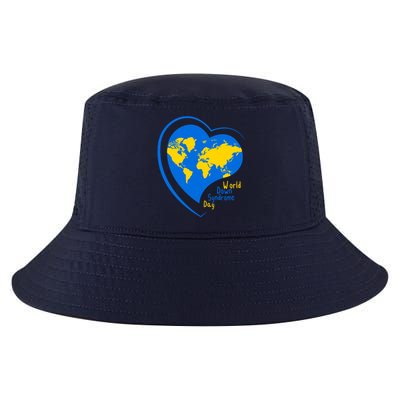 World Down Syndrome Day Heart Earth Cool Comfort Performance Bucket Hat