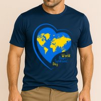 World Down Syndrome Day Heart Earth Cooling Performance Crew T-Shirt