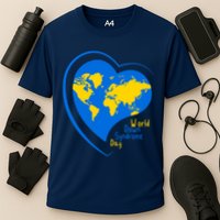 World Down Syndrome Day Heart Earth Cooling Performance Crew T-Shirt