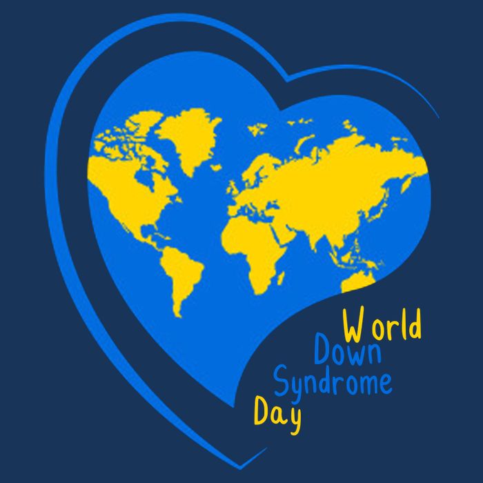 World Down Syndrome Day Heart Earth Drawstring Bag