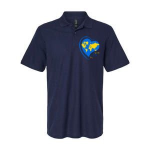 World Down Syndrome Day Heart Earth Softstyle Adult Sport Polo