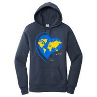 World Down Syndrome Day Heart Earth Women's Pullover Hoodie