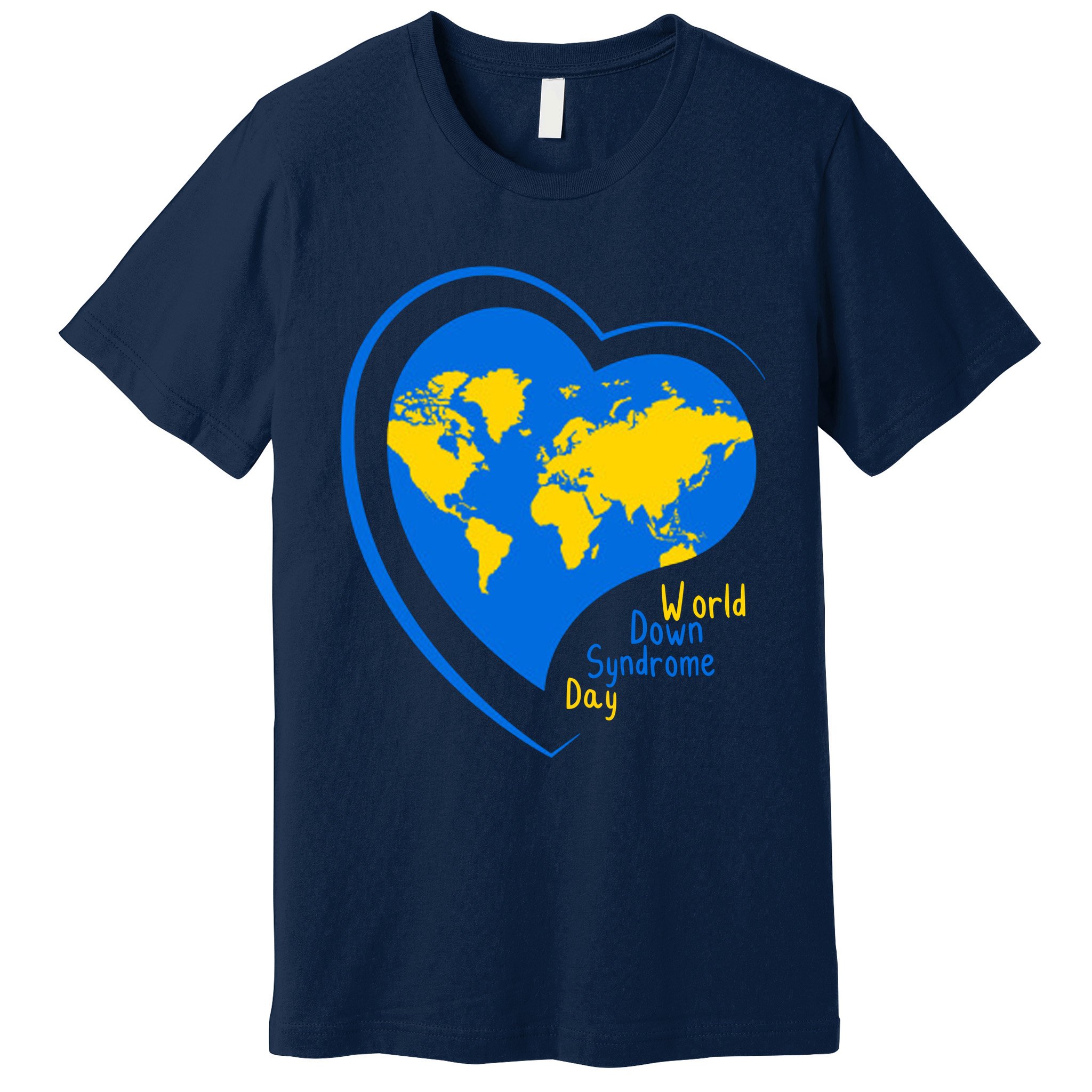 World Down Syndrome Day Heart Earth Premium T-Shirt