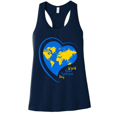 World Down Syndrome Day Heart Earth Womens Tank Top