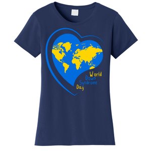 World Down Syndrome Day Heart Earth Women's T-Shirt