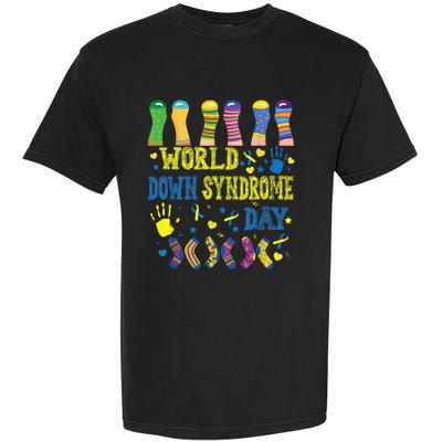 World Down Syndrome Day Awareness Socks 21 March Boy Girl Garment-Dyed Heavyweight T-Shirt