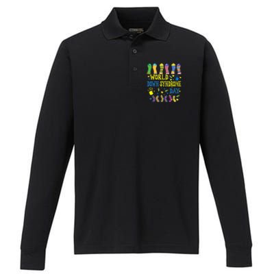 World Down Syndrome Day Awareness Socks 21 March Boy Girl Performance Long Sleeve Polo