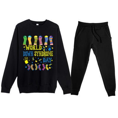 World Down Syndrome Day Awareness Socks 21 March Boy Girl Premium Crewneck Sweatsuit Set