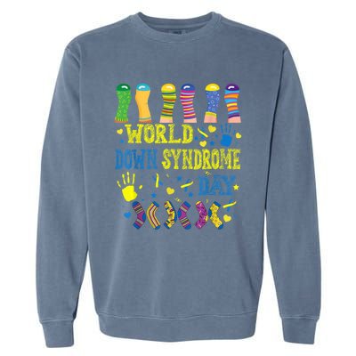 World Down Syndrome Day Awareness Socks 21 March Boy Girl Garment-Dyed Sweatshirt