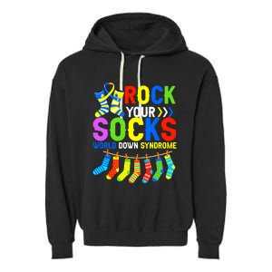 World Down Syndrome Day Awareness Rock Your Socks Garment-Dyed Fleece Hoodie