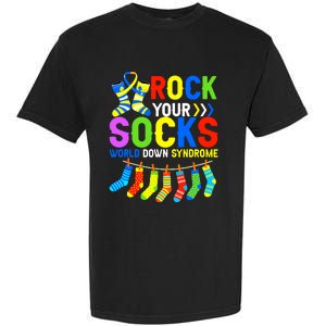 World Down Syndrome Day Awareness Rock Your Socks Garment-Dyed Heavyweight T-Shirt