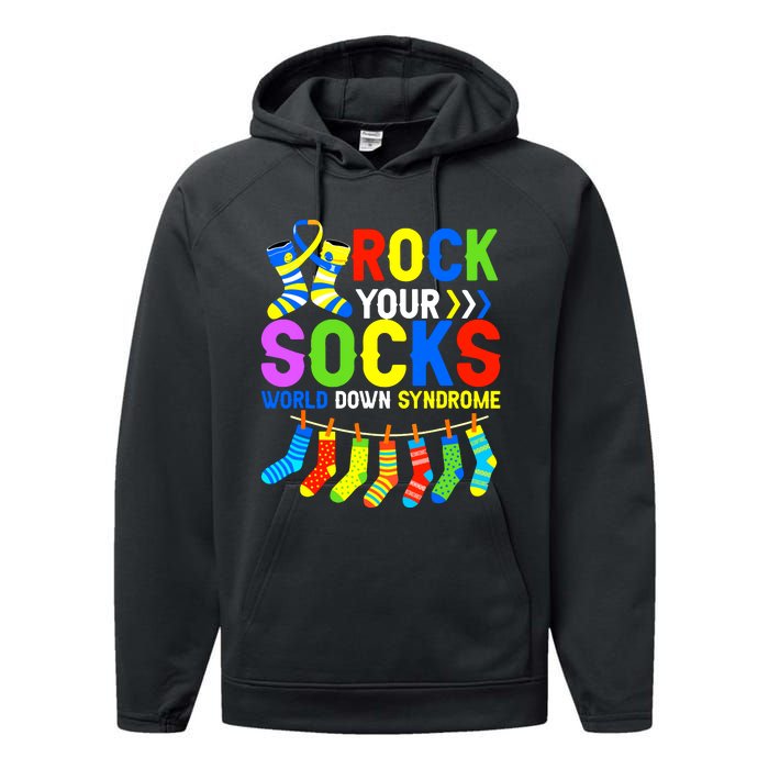 World Down Syndrome Day Awareness Rock Your Socks Performance Fleece Hoodie