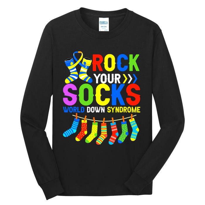 World Down Syndrome Day Awareness Rock Your Socks Tall Long Sleeve T-Shirt