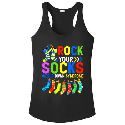 World Down Syndrome Day Awareness Rock Your Socks Ladies PosiCharge Competitor Racerback Tank