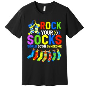 World Down Syndrome Day Awareness Rock Your Socks Premium T-Shirt