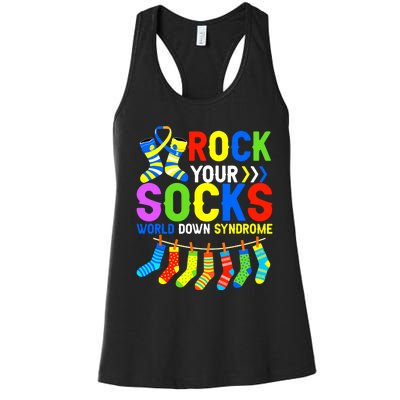 World Down Syndrome Day Awareness Rock Your Socks Women's Racerback Tank