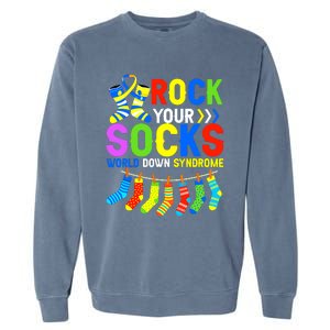 World Down Syndrome Day Awareness Rock Your Socks Garment-Dyed Sweatshirt