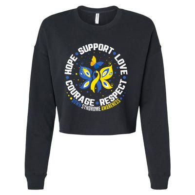 World Down Syndrome Day Awareness Hope Love Support Cropped Pullover Crew