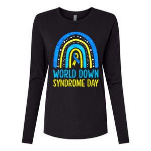 World Down Syndrome Day Awareness National T21 Month Rainbow Womens Cotton Relaxed Long Sleeve T-Shirt