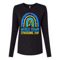 World Down Syndrome Day Awareness National T21 Month Rainbow Womens Cotton Relaxed Long Sleeve T-Shirt