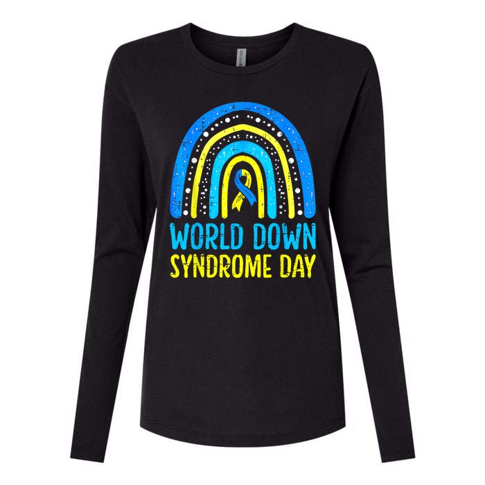 World Down Syndrome Day Awareness National T21 Month Rainbow Womens Cotton Relaxed Long Sleeve T-Shirt