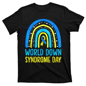 World Down Syndrome Day Awareness National T21 Month Rainbow T-Shirt