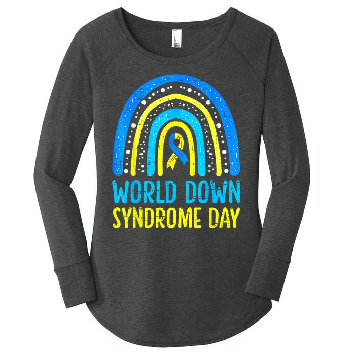 World Down Syndrome Day Awareness National T21 Month Rainbow Women's Perfect Tri Tunic Long Sleeve Shirt