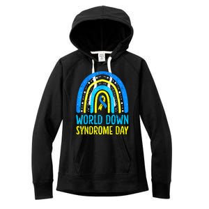 World Down Syndrome Day Awareness National T21 Month Rainbow Women's Fleece Hoodie