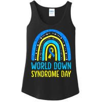 World Down Syndrome Day Awareness National T21 Month Rainbow Ladies Essential Tank