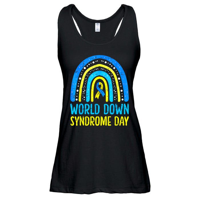 World Down Syndrome Day Awareness National T21 Month Rainbow Ladies Essential Flowy Tank